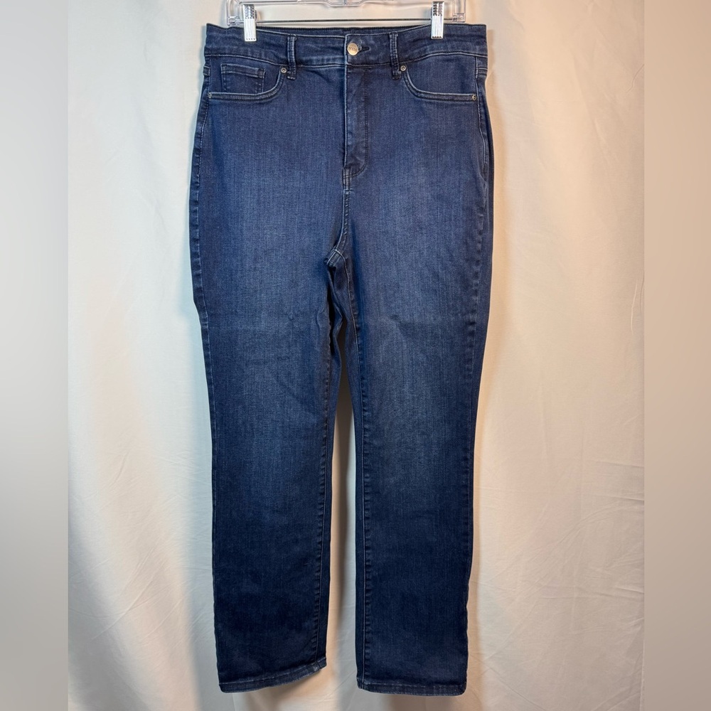 Nydj Curves 360 Dark Blue Denim Jeans 12